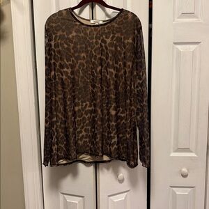 Leopard Print Sheer Top